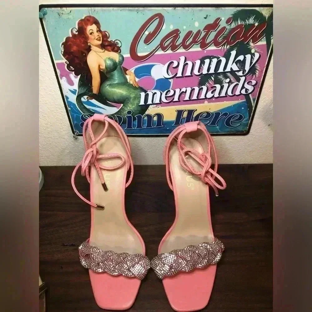 VENUS Pretty in Pink Open Toe Heels